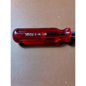 Vintage VACO S-16 1/2 Nut Driver 1/2" Socket Tool Made in USA Red